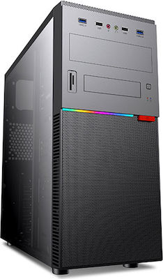 Supercase Fusion FU03A Midi Tower Κουτί Υπολογιστή με Πλαϊνό Παράθυρο Μαύρο