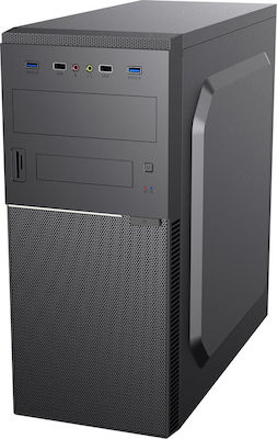 Supercase Fusion FU03A Midi Tower Κουτί Υπολογιστή με Πλαϊνό Παράθυρο Μαύρο