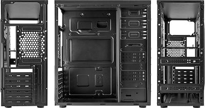 Supercase Fusion FU03A Midi Tower Κουτί Υπολογιστή με Πλαϊνό Παράθυρο Μαύρο