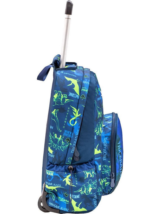 Belmil Dino Triceratops School Bag Trolley Elementary, Elementary Blue 15Liters