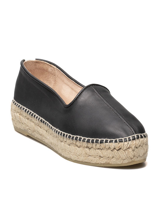 Gaimo Reni Women's Leather Espadrilles Black