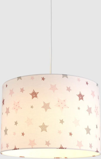 Veis Little Stars Μονόφωτο Παιδικό Φωτιστικό Κρεμαστό από Ύφασμα 60W με Υποδοχή E27 Λευκό 35x24cm