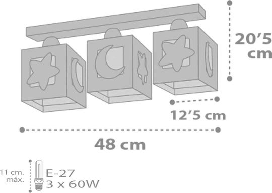 Ango Moon Kronleuchter Kinderdeckenleuchte Deckenleuchte montieren 23W mit Fassung E27 Pink