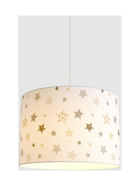 Veis Kids Fabric Single Ceiling Light E27 Little Stars Beige 60W