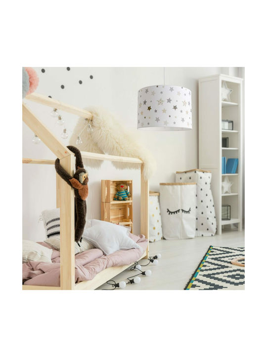 Veis Kids Fabric Single Ceiling Light E27 Little Stars Beige 60W