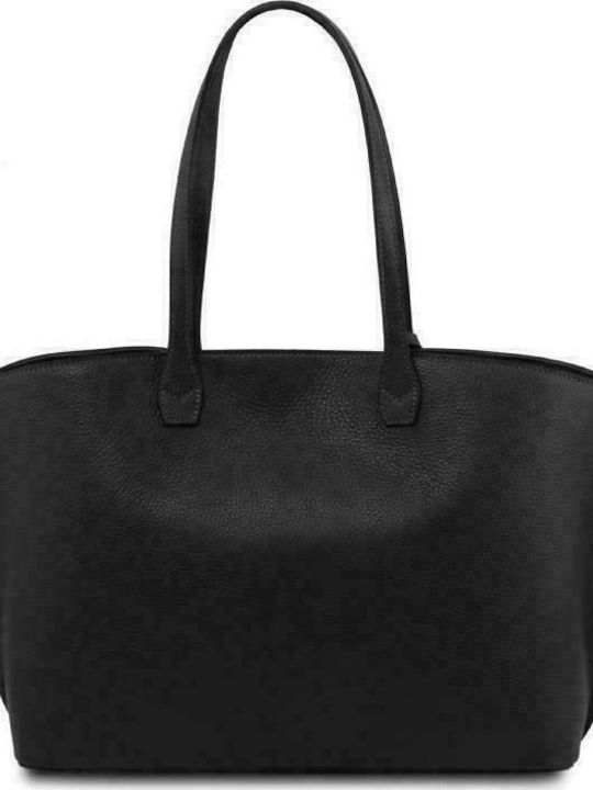 Tuscany Leather TL Δερμάτινη Γυναικεία Τσάντα Shopper 'Ωμου Μαύρη