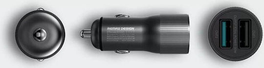 Remax RCC-221 Car Charger 2.4A with Ports: 2xUSB Black Color