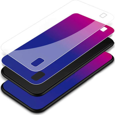 Hurtel Gradient Glass Plastic Back Cover Purple (Galaxy A10)