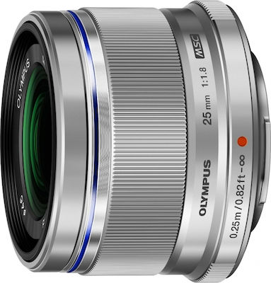 Olympus Crop Camera Lens M.Zuiko Digital 25mm f/1.8 Steady for Micro Four Thirds (MFT) Mount Silver