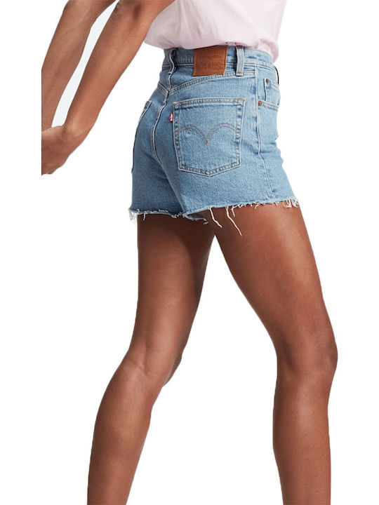 Ribcage Women's Jean High-waisted Shorts Blue