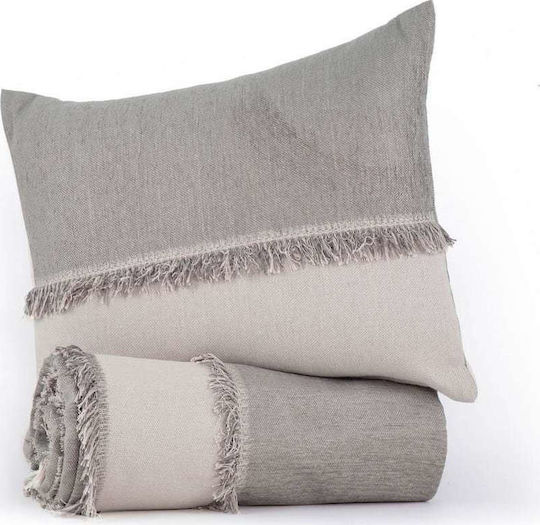 Nef-Nef Homeware Nature Sofa Throw 2 Sides Jacquard 170x250cm Gray/Ecru