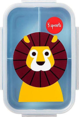 3 Sprouts Bento Box Πλαστικό Παιδικό Δοχείο Φαγητού Lion Μ21.6 x Π14 x Υ6.4cm