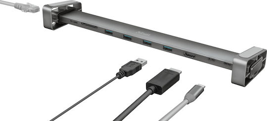 Trust Dalyx USB-C Docking Station mit HDMI 4K PD Ethernet Gray