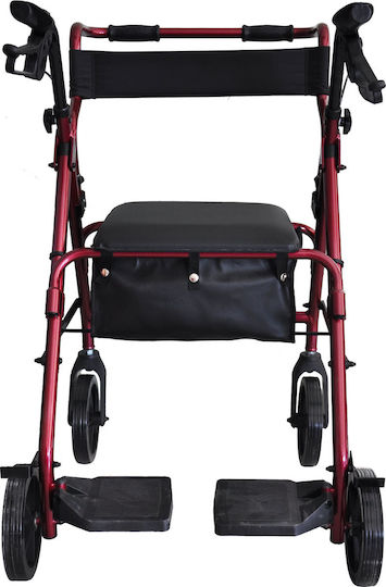 Wimed Rolly-2 Foldable Wheeled Aluminum Walker Red