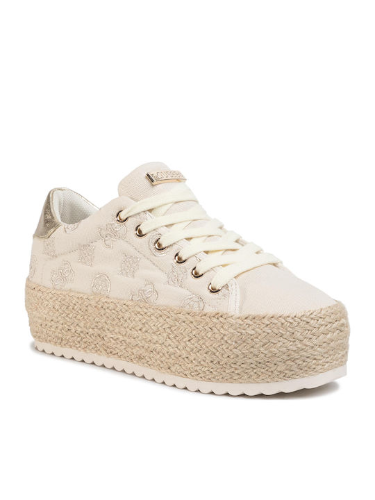 Guess Marilyn Damen Flatforms Sneakers Beige