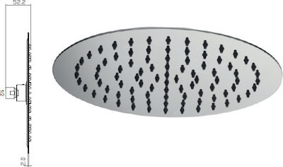 Viospiral Inox Round Showerhead Inox Ø30cm Slim