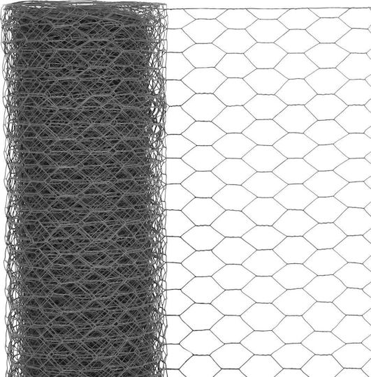 vidaXL Plasă de sârmă Galvanizat cu Îmbrăcăminte din PVC Gri 1.2x25m