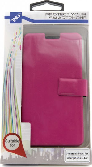 Tellur Universal Mobile Cover Book Case up to 4.5" Fuchsia