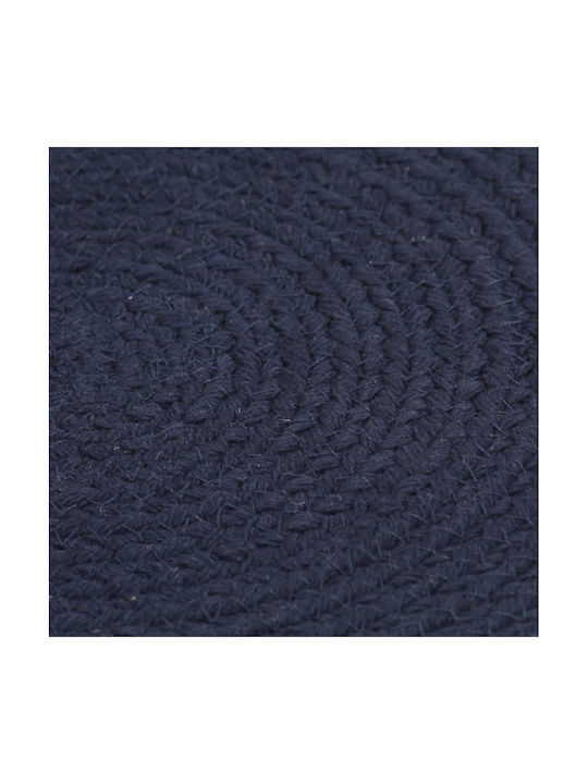 vidaXL Round Fabric Placemats Navy Blue 4pcs