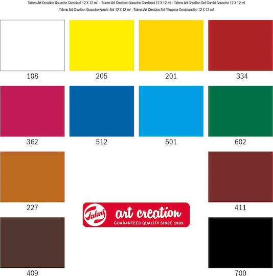 Royal Talens Gouache Combi Set Tempera Paints Multicolour in Tube 12ml 12pcs