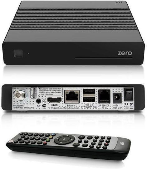 VU+ Δορυφορικός Αποκωδικοποιητής Zero Full HD (1080p) DVB-S2 με Λειτουργία Εγγραφής PVR σε Μαύρο Χρώμα