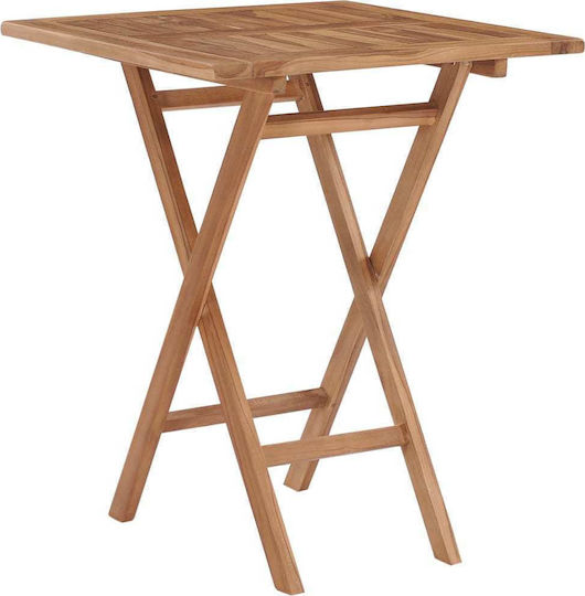 Garten- und Terrassentisch für Kleine Außenbereiche aus Teak Zusammenklappbar 60x60x75cm