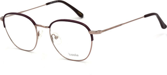 Lussile Metal Eyeglass Frame Silver LS32215 LJ02