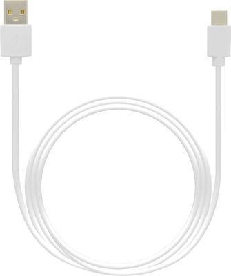 Lamtech Regular USB 2.0 Cable USB-C male - USB-A male Λευκό 2m (LAM446841)