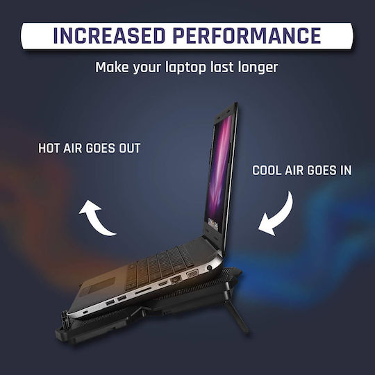 KlimTechs Wind K26 Cooling Pad για Laptop έως 16" με 4 Ανεμιστήρες και Φωτισμό