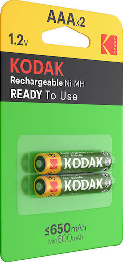 Kodak Rechargeable Battery AAA Ni-MH 650mAh 1.2V 2pcs