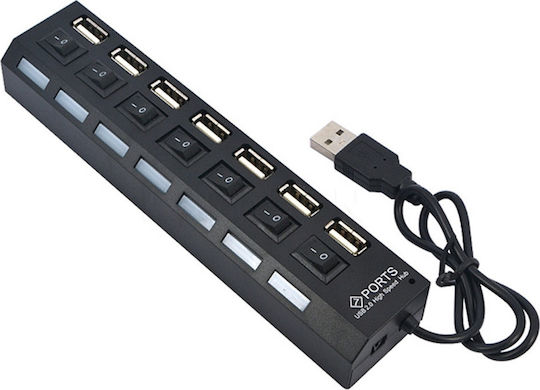 Intronics USB-Hub 7 Anschlüsse USB 2.0 mit USB-A Anschluss