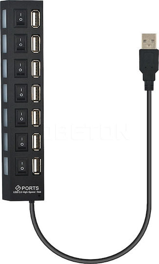 Intronics USB-Hub 7 Anschlüsse USB 2.0 mit USB-A Anschluss