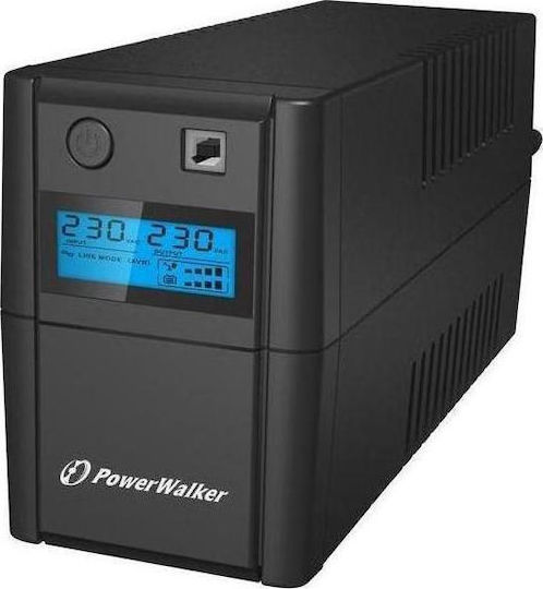 Powerwalker VI 650 SE LCD UPS Line-Interactive 650VA 360W with 2 Schuko Power Plugs