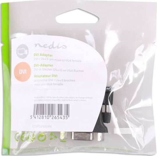 Nedis DVI-I Male to VGA Female Converter 1 Piece CCGP32900BK
