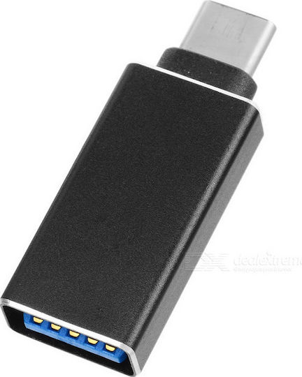 Well Μετατροπέας USB-C male σε USB-A female Black 1τμχ