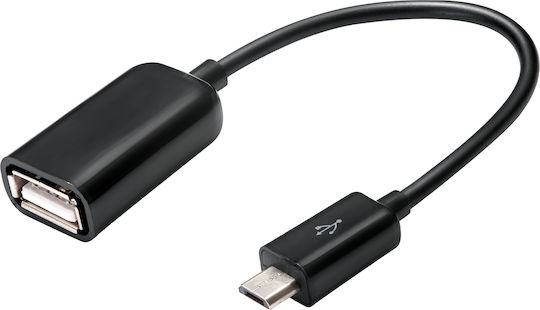 Black Converter micro USB male to USB-A female 1pcs