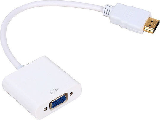 Μετατροπέας HDMI male σε VGA female Λευκό 1τμχ 18153