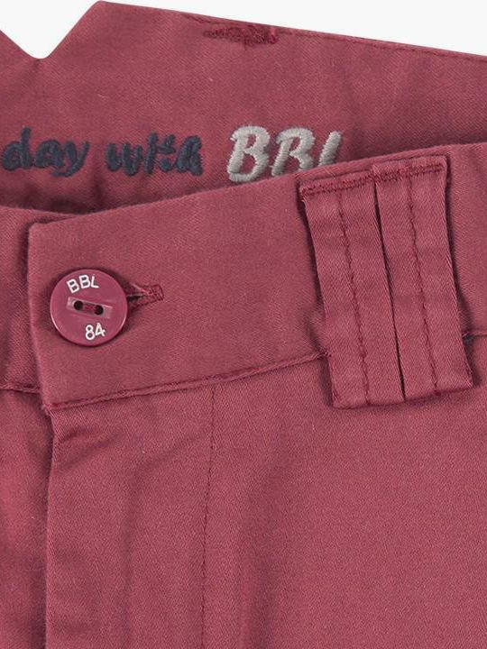 Boboli Kids Fabric Trousers Burgundy