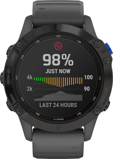 Garmin 010-02410-11 Титан 47мм Водоустойчив Смартчасовник с Пулсомер (Black with Slate Grey Band)