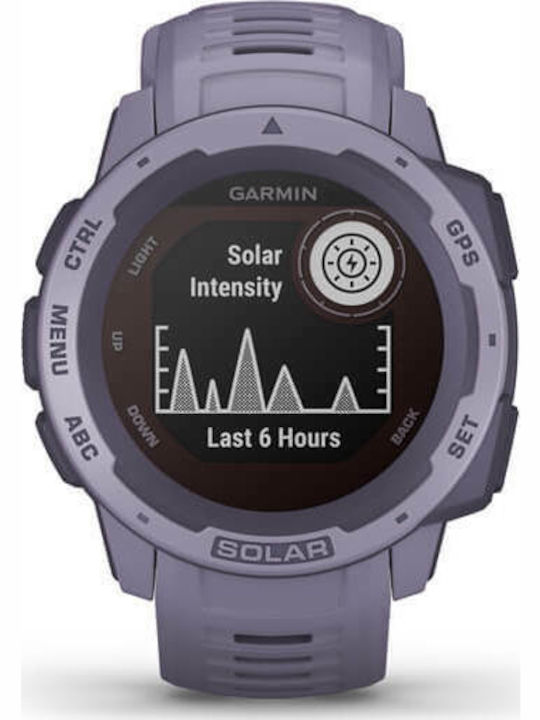 Garmin Instinct Solar 45mm Αδιάβροχο Smartwatch με Παλμογράφο (Orchid)