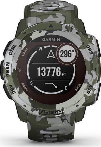 Garmin Instinct Solar 45mm Αδιάβροχο Smartwatch με Παλμογράφο (Lichen Camo)