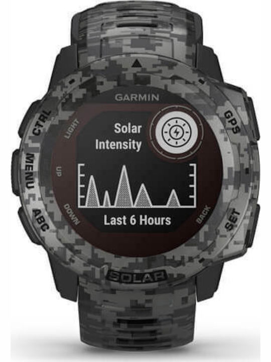 Garmin Instinct Solar 45mm Smartwatch mit Pulsmesser (Graphite Camo)