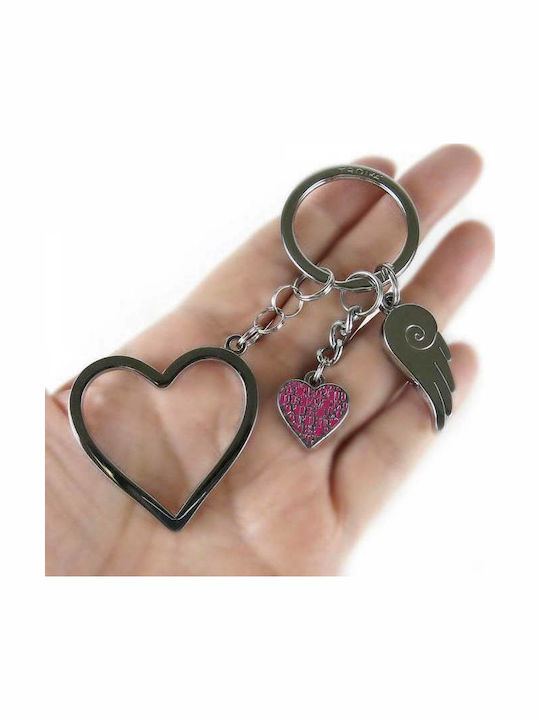 Troika Keychain Love Is In The Air Metallic Silver