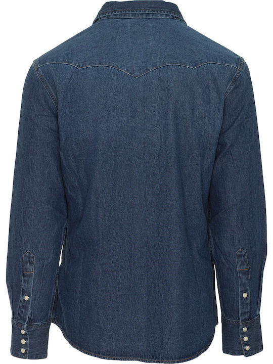 Icons Western Long-sleeved Denim Shirt Blue