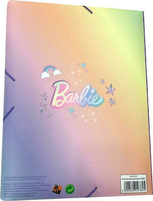 Gim Folder with Rubber Band and Ears for Paper A4 Pink Barbie 349-65515