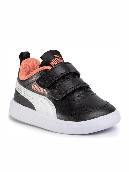 Puma Παιδικά Sneakers Courtflex με Σκρατς Μαύρα