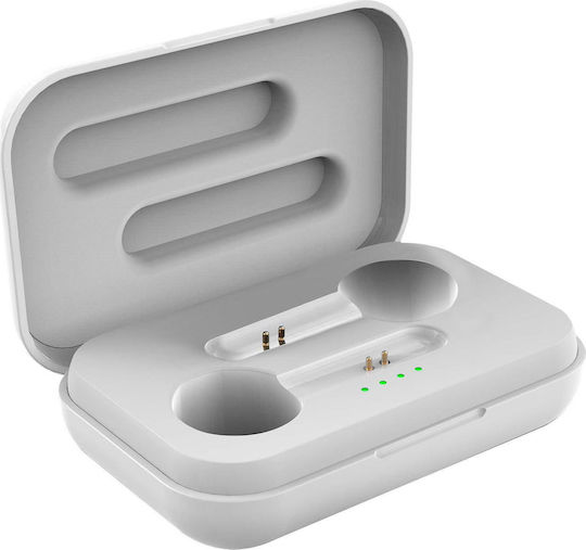 Buz 1 In-ear Bluetooth Handsfree Ακουστικά με Θήκη Φόρτισης Λευκά