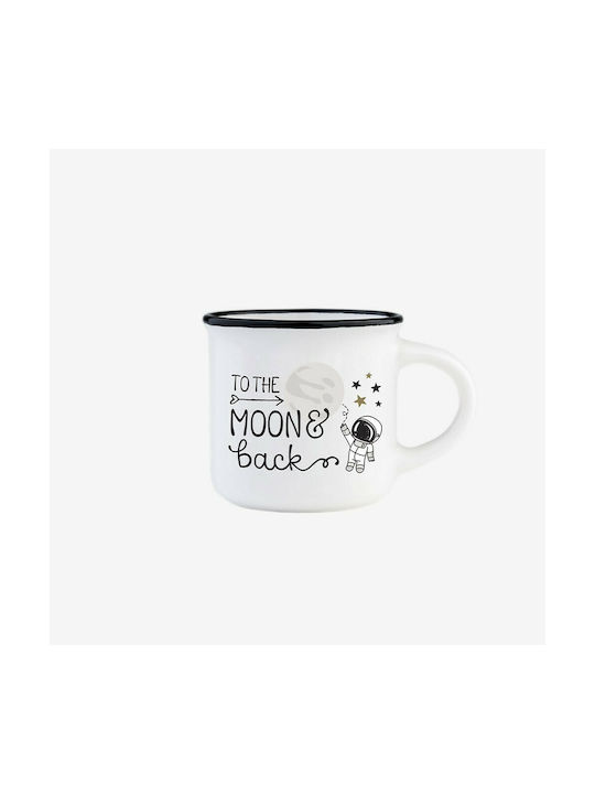 Legami Milano To The Moon & Back Tasse aus Porzellan Weiß 50ml 2Stück