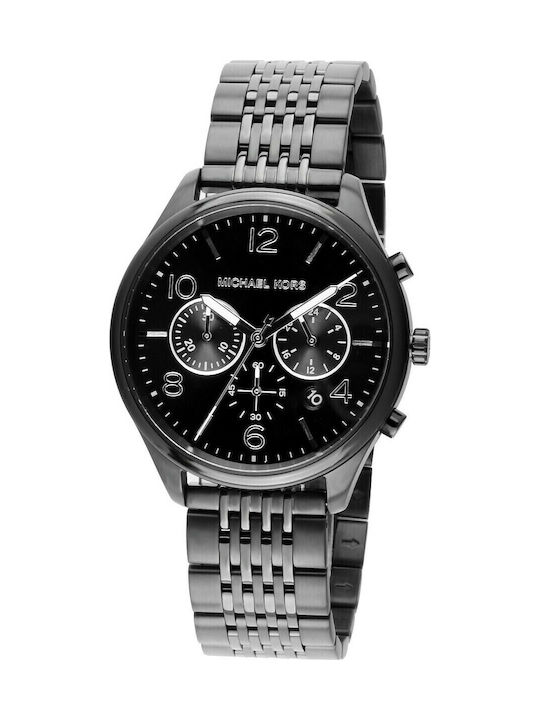 Michael Kors Merrick Men's Watch 42mm Chronograph Battery with Black Metal Bracelet