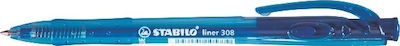 Stabilo Liner Pen Ballpoint 0.4mm with Blue Ink Blue Body